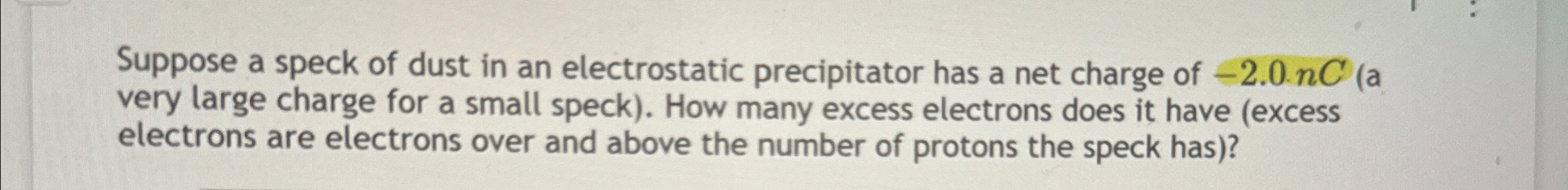 Solved Suppose a speck of dust in an electrostatic | Chegg.com