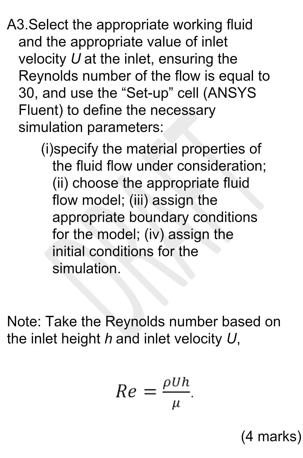 Solved Project Description: Using a 2D ANSYS CFD flow | Chegg.com