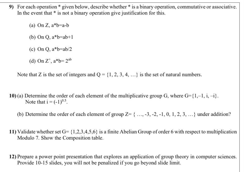 Solved 9) For Each Operation * Given Below, Describe Whether | Chegg.com