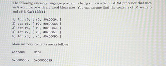 Solved The following assembly language program is being run | Chegg.com