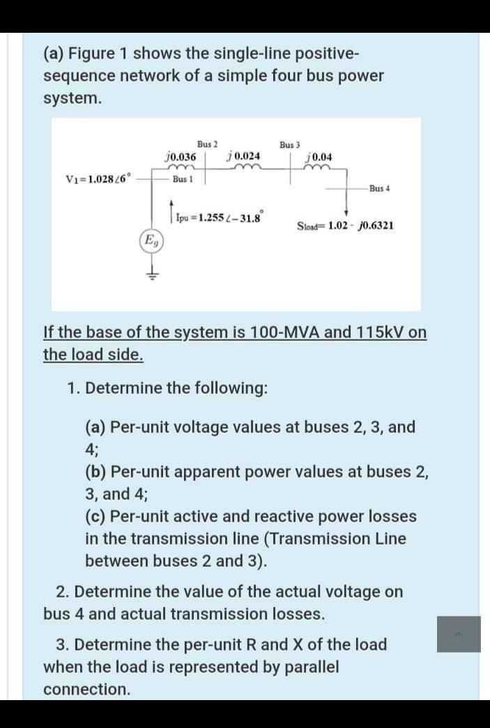 Solved (a) Figure 1 shows the single-line positive- sequence | Chegg.com