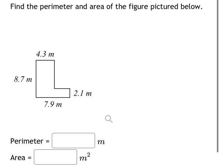 Solved Find the perimeter and area of the figure pictured | Chegg.com