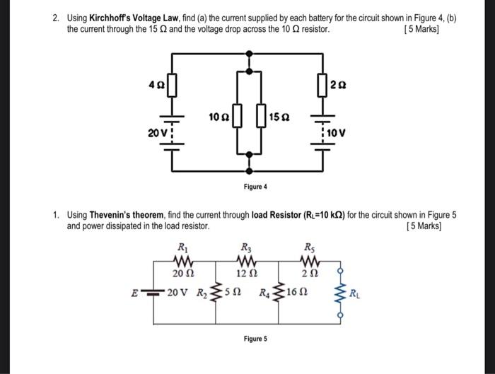 Solved 2. Using Kirchhoff's Voltage Law, Find (a) The | Chegg.com