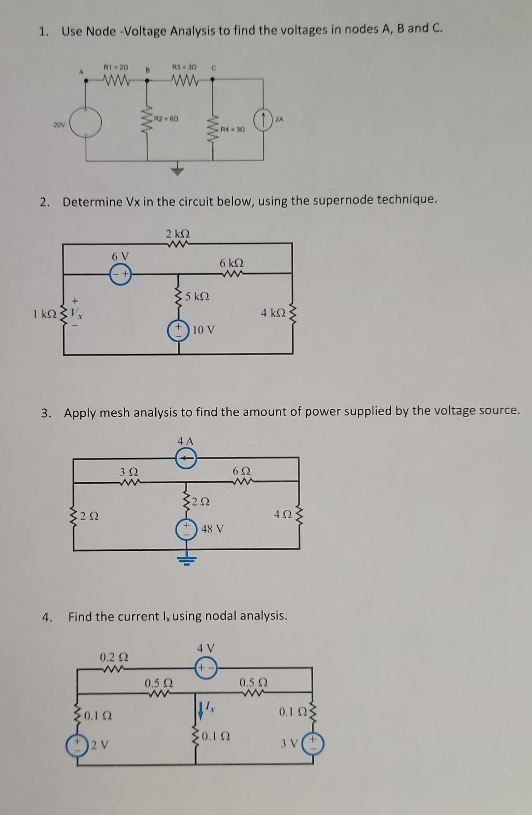 [solved] 1 Use Node Voltage Analysis To Find Th