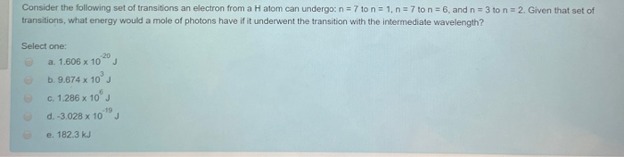 Solved Consider the following set of transitions an electron | Chegg.com