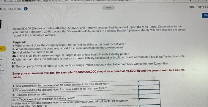 Using EDGAR (Electronic Data Gathering. Analysis, And | Chegg.com