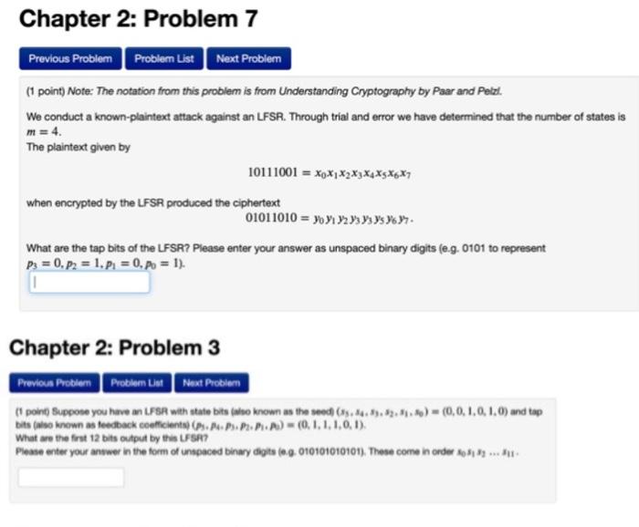 Solved Chapter 2: Problem 7 Previous Problem Problem List | Chegg.com