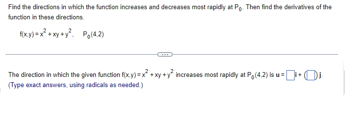 Solved Find the directions in which the function increases | Chegg.com