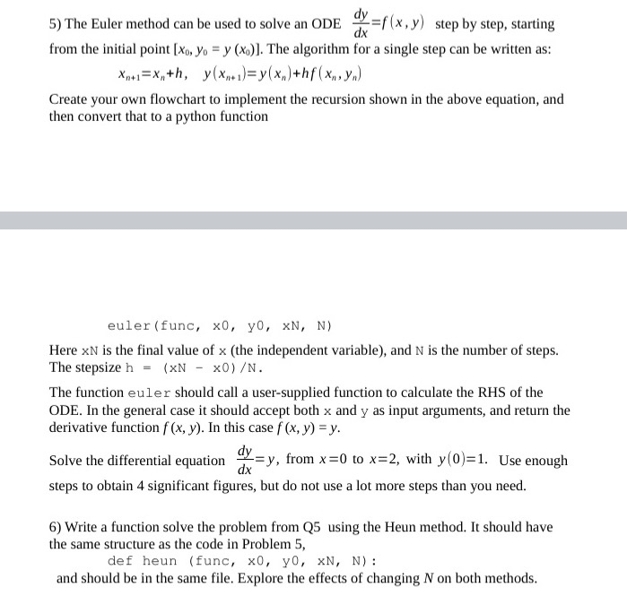 Solved 5) The Euler method can be used to solve an ODE | Chegg.com