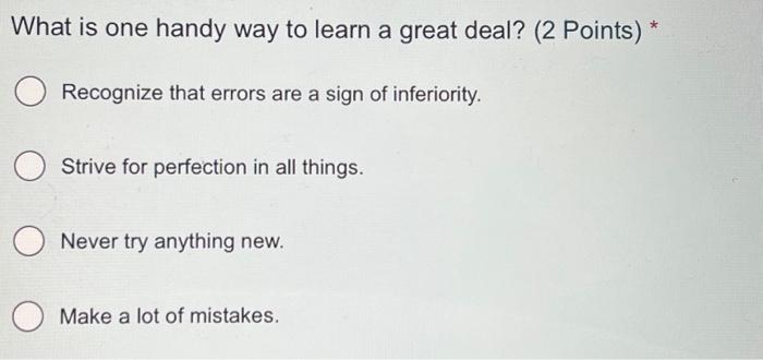 Solved What is one handy way to learn a great deal? (2 | Chegg.com