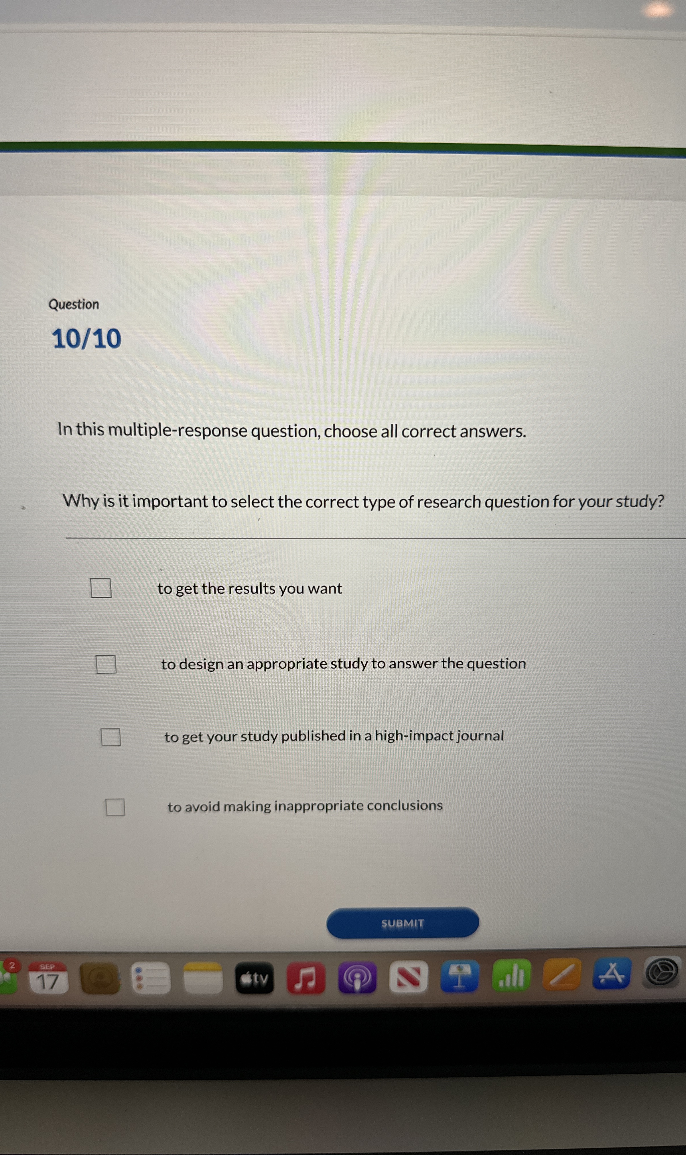 Solved 1010In this multiple-response question, choose all | Chegg.com