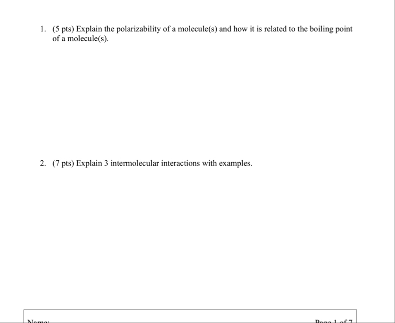 Solved (5 ﻿pts) ﻿Explain the polarizability of a molecule(s) | Chegg.com