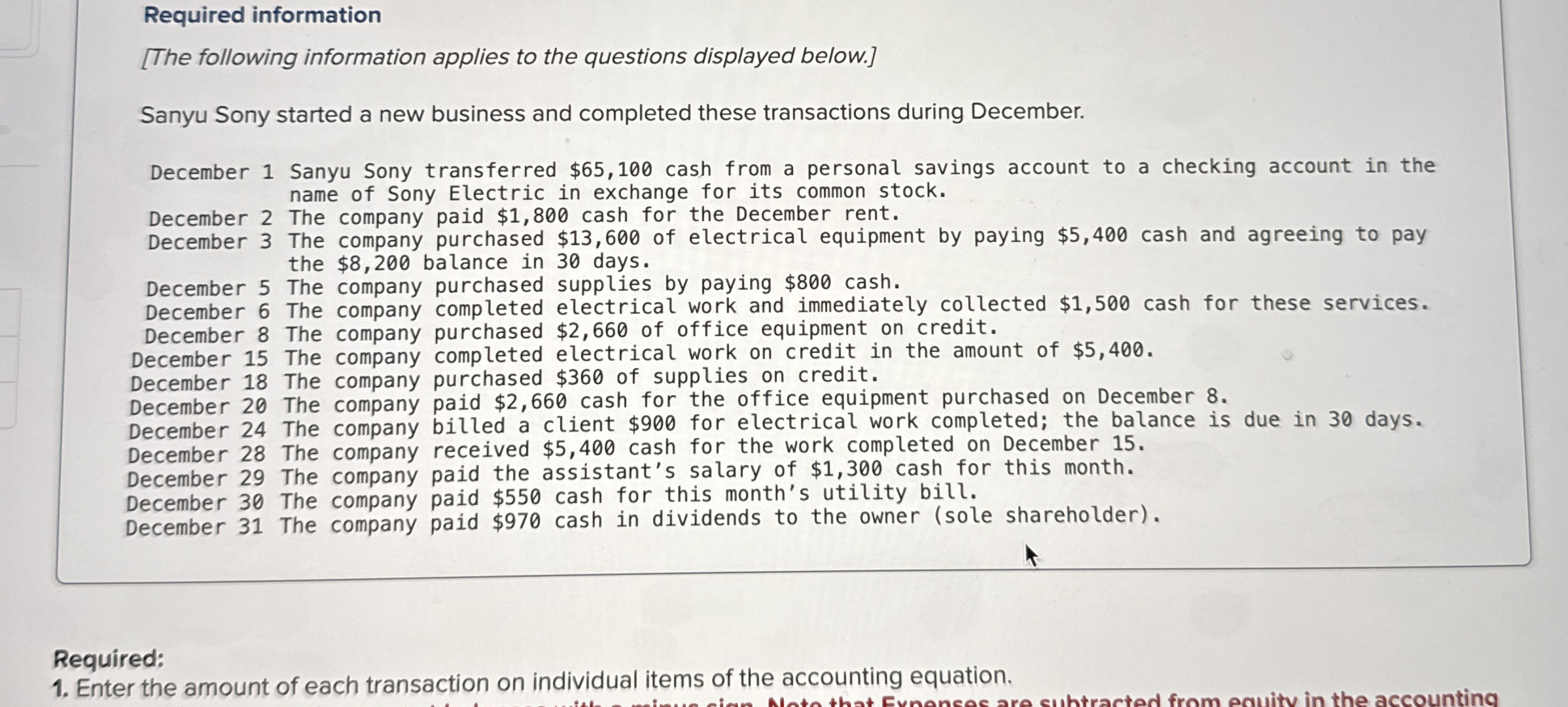 Solved Required information[The following information | Chegg.com