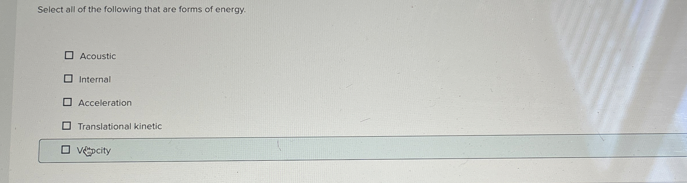 Solved Select all of the following that are forms of