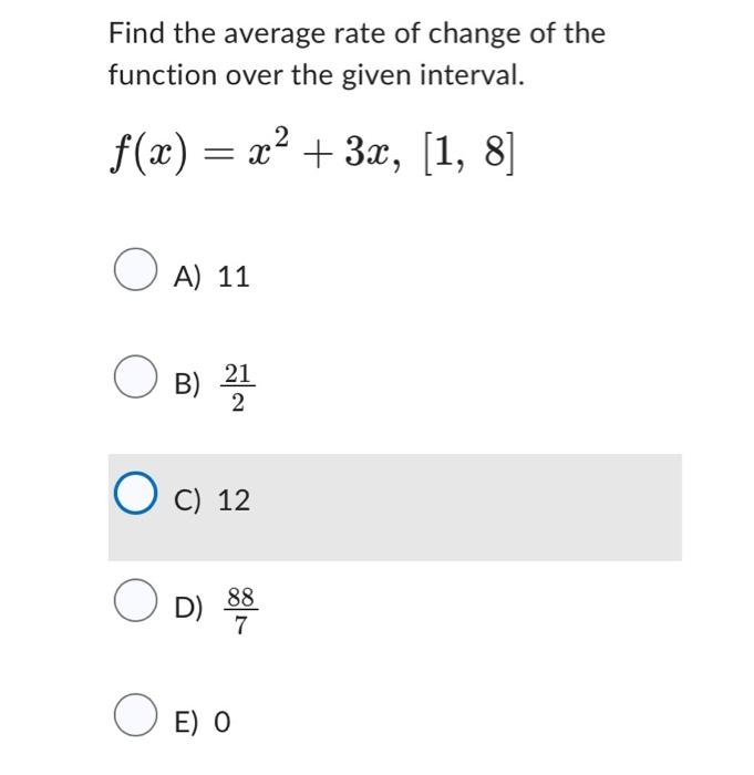 Solved Find the average rate of change of the function over | Chegg.com