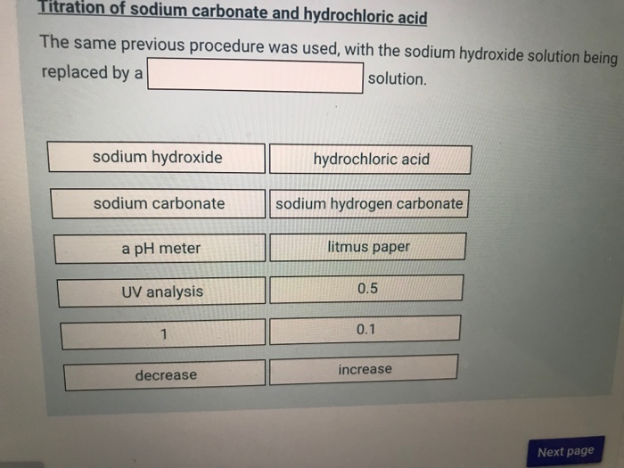 Solved Method Titration of sodium hydroxide and hydrochloric