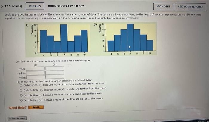 Solved Look at the two histograms below. Each involves the | Chegg.com