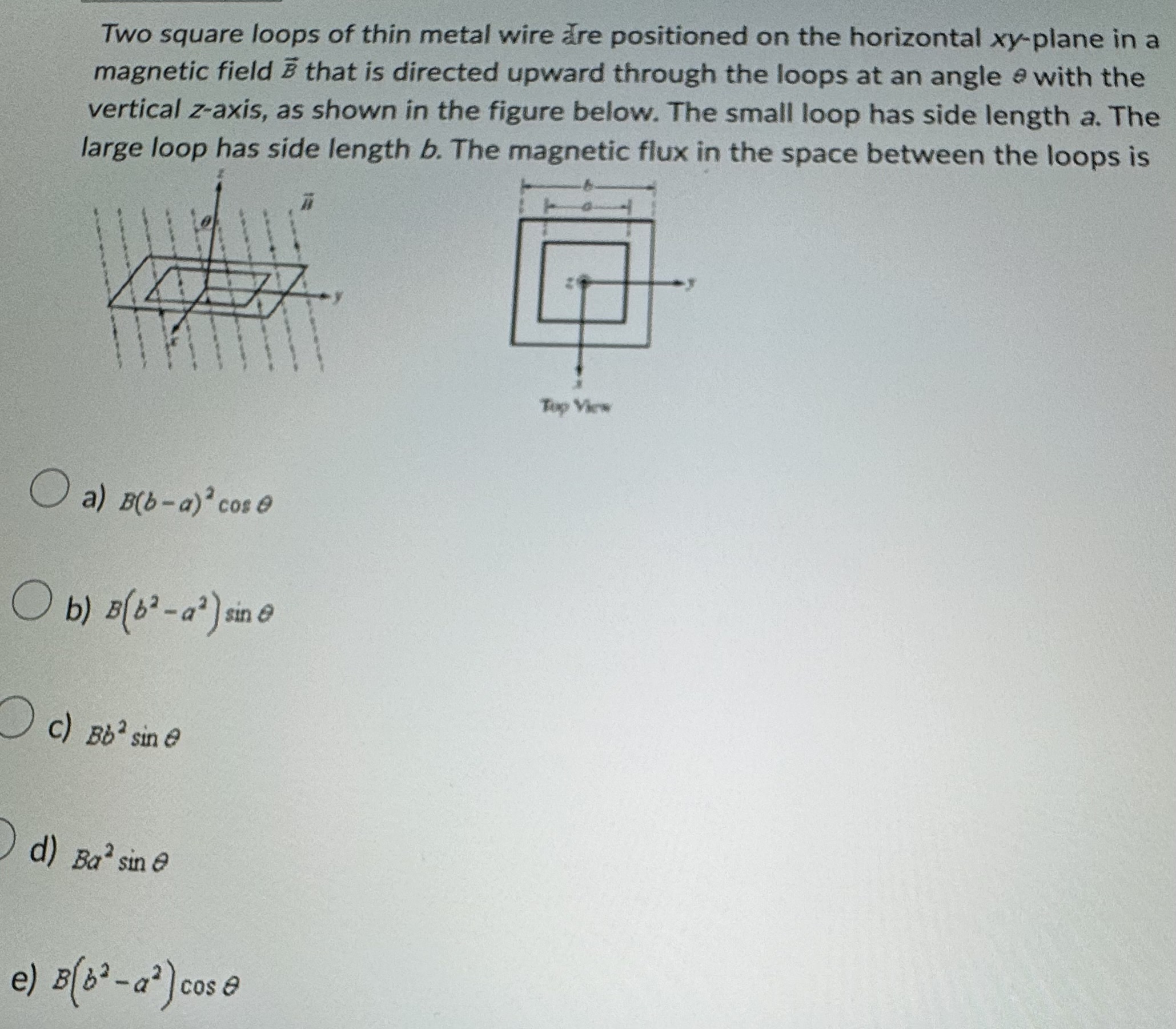 Solved Two square loops of thin metal wire are positioned on | Chegg.com