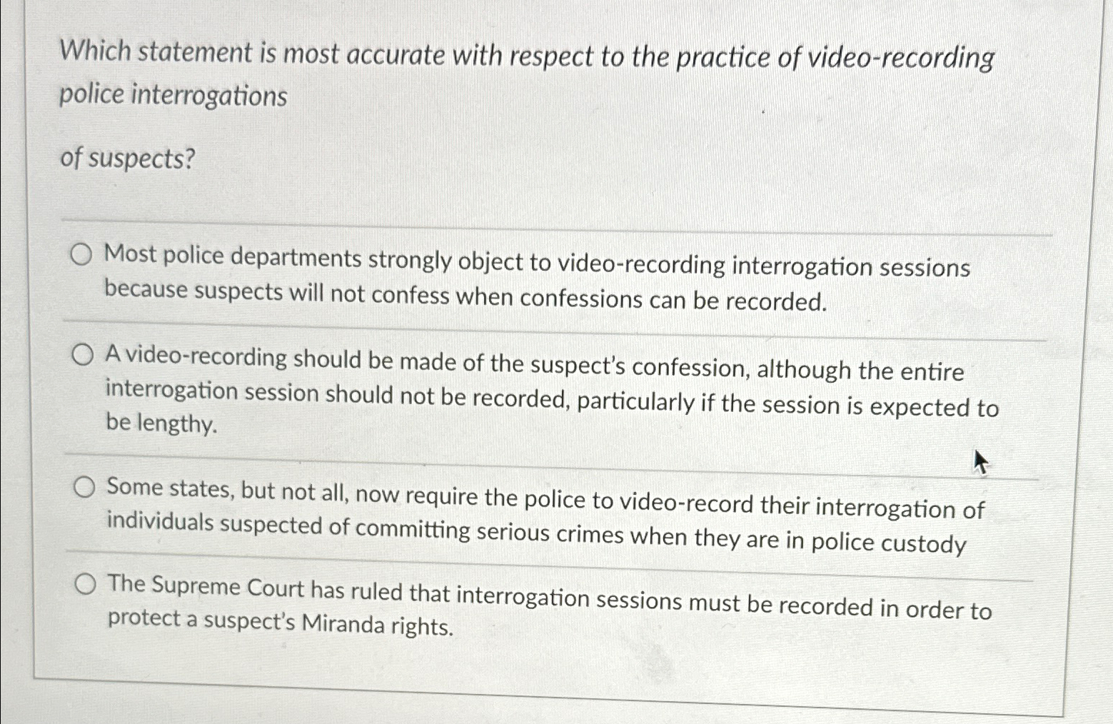 Solved Which statement is most accurate with respect to the