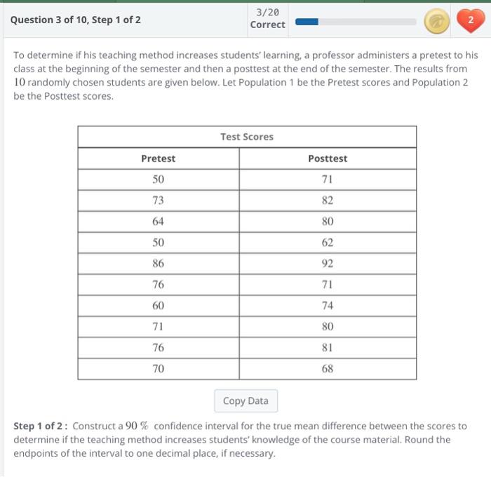 Solved To determine if his teaching method increases | Chegg.com