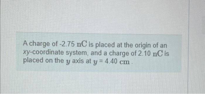 Solved A Charge Of -2.75 NC Is Placed At The Origin Of An | Chegg.com