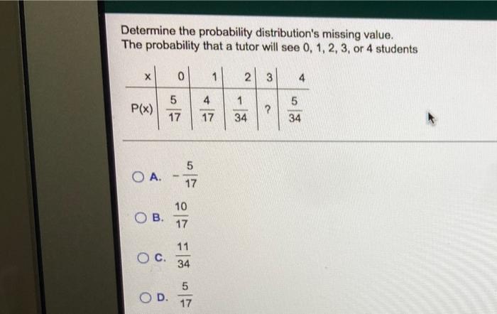 Solved Determine The Probability Distribution's Missing | Chegg.com