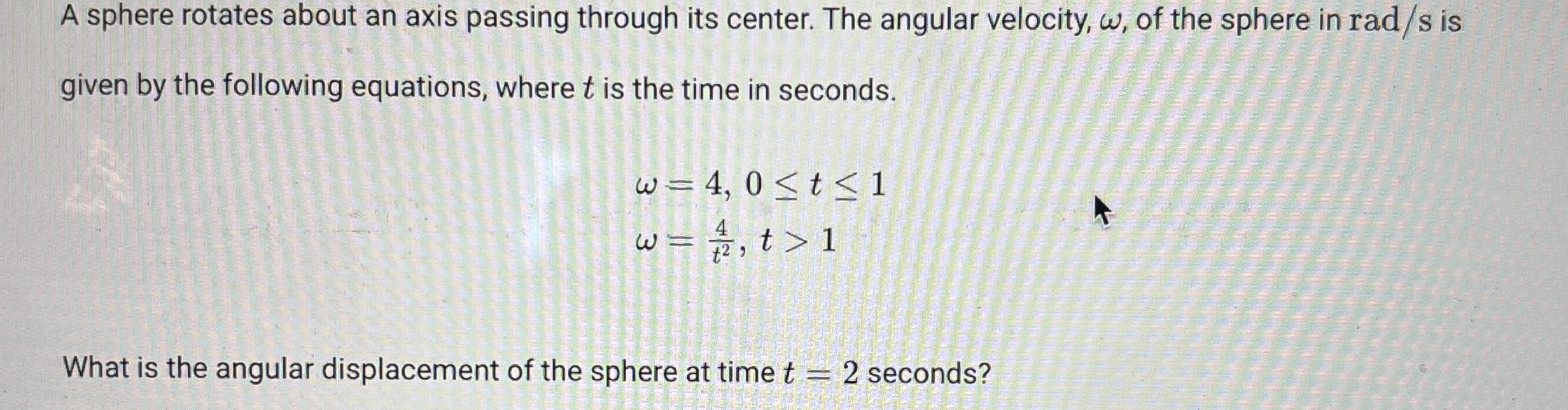 Solved A sphere rotates about an axis passing through its | Chegg.com