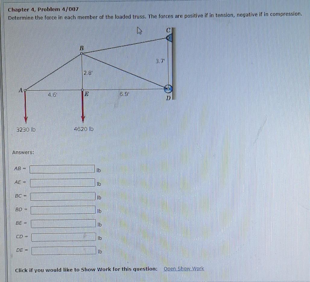 Solved Chapter 4, Problem 4/007 Determine The Force In Each | Chegg.com