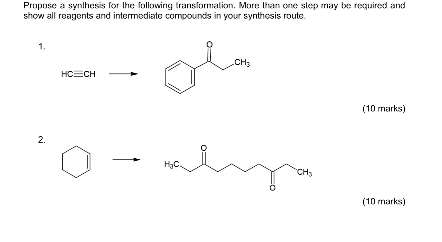 Solved Propose a synthesis for the following transformation. | Chegg.com