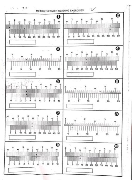 Vernier scale reading clearance practice