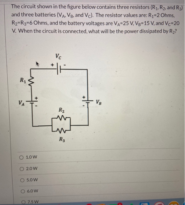 Solved The circuit shown in the figure below contains three | Chegg.com