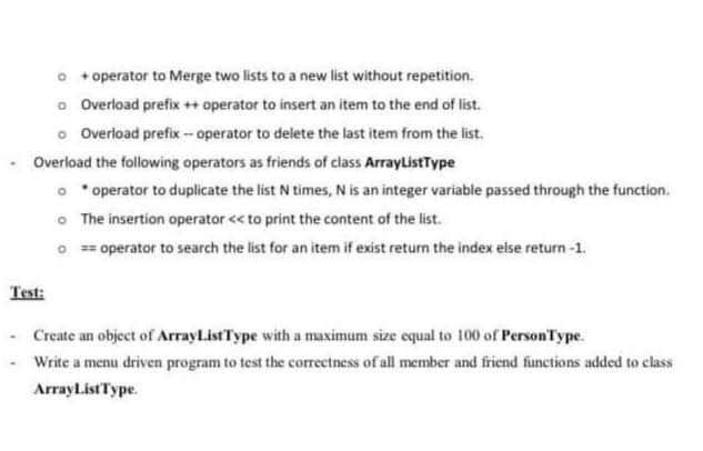 Solved Part 3: Add the template class ArrayListType to your | Chegg.com