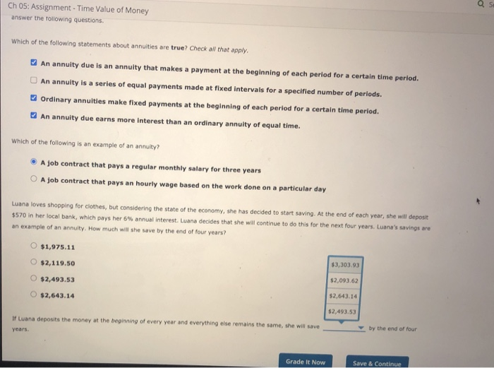 Solved Qs Ch 05: Assignment - Time Value of Money answer the | Chegg.com