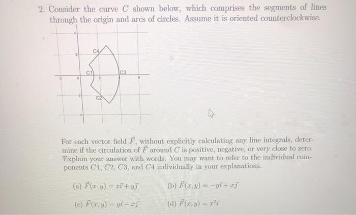 Solved 2. Consider the curve C shown below, which comprises | Chegg.com