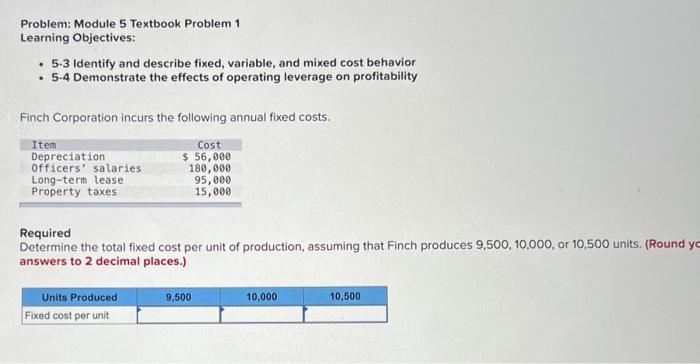 Solved Problem: Module 5 Textbook Problem 1 Learning | Chegg.com