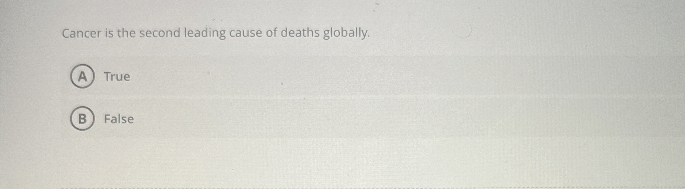 Solved Cancer is the second leading cause of deaths | Chegg.com