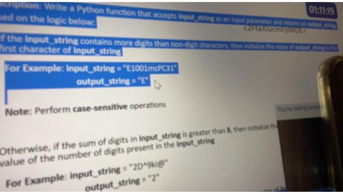 Solved 01:11:19 ption: Write a Python function that accepts | Chegg.com