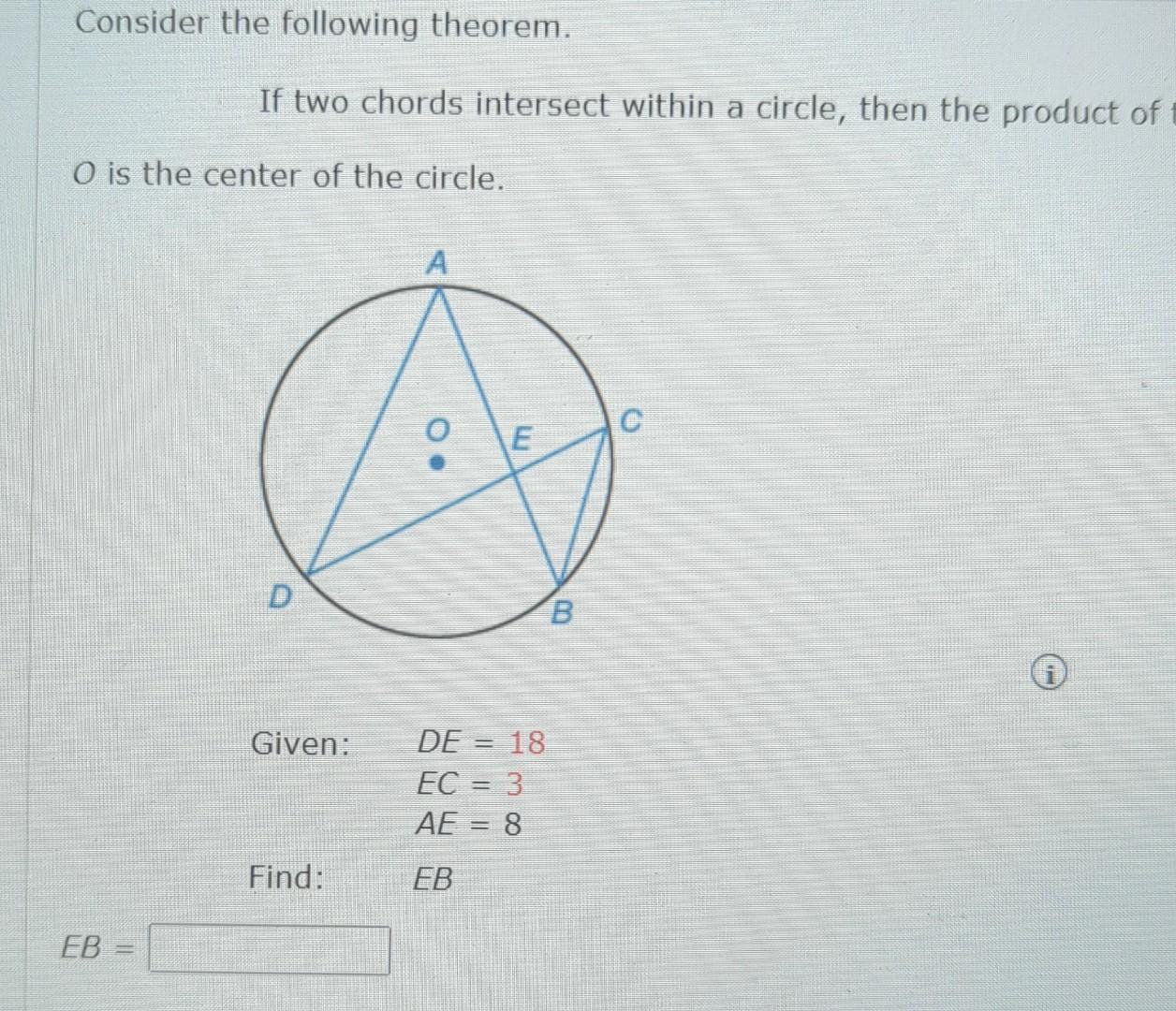 Solved Consider the following theorem. If two chords | Chegg.com