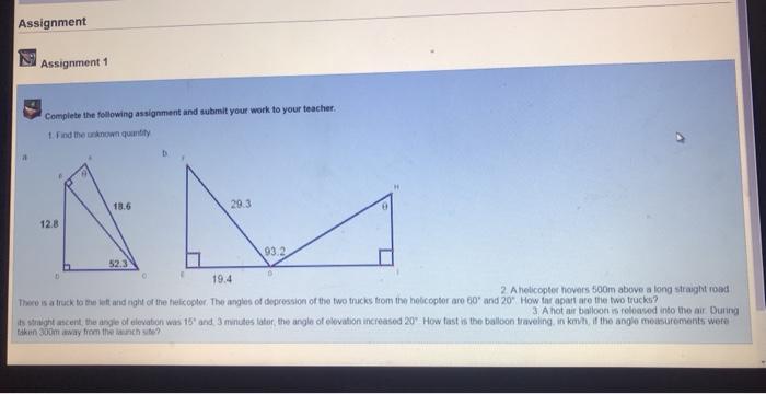 Solved Assignment Assignment 1 Complete the following | Chegg.com