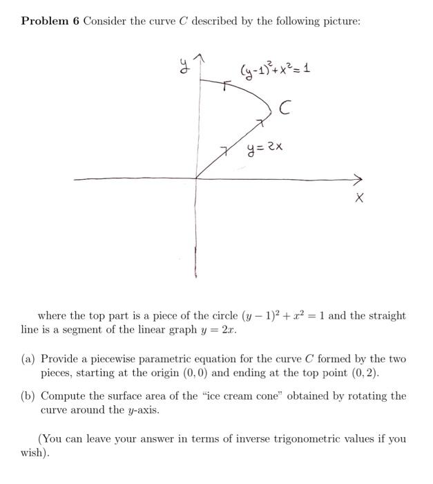 Solved Problem 6 Consider the curve C described by the | Chegg.com