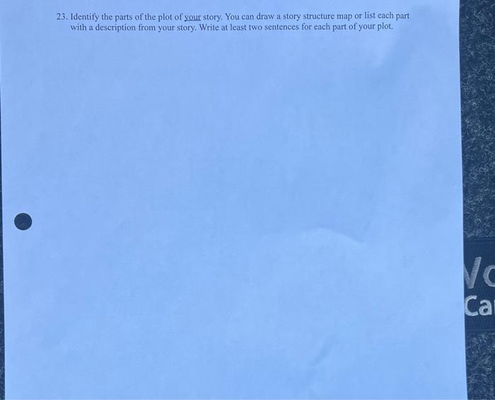 Solved 23 Identify The Parts Of The Plot Of Your Story You Chegg