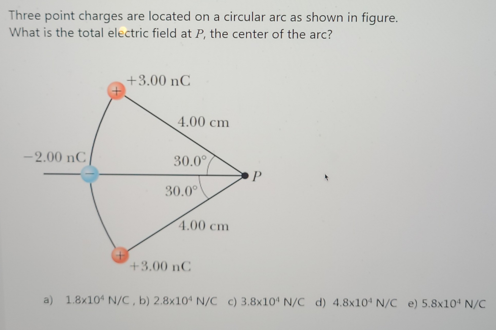 Three Point Charges Are Located On A Circular Arc www.chegg.com