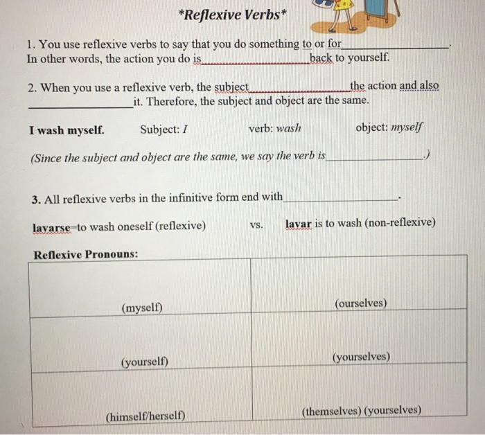 to do homework reflexive verb