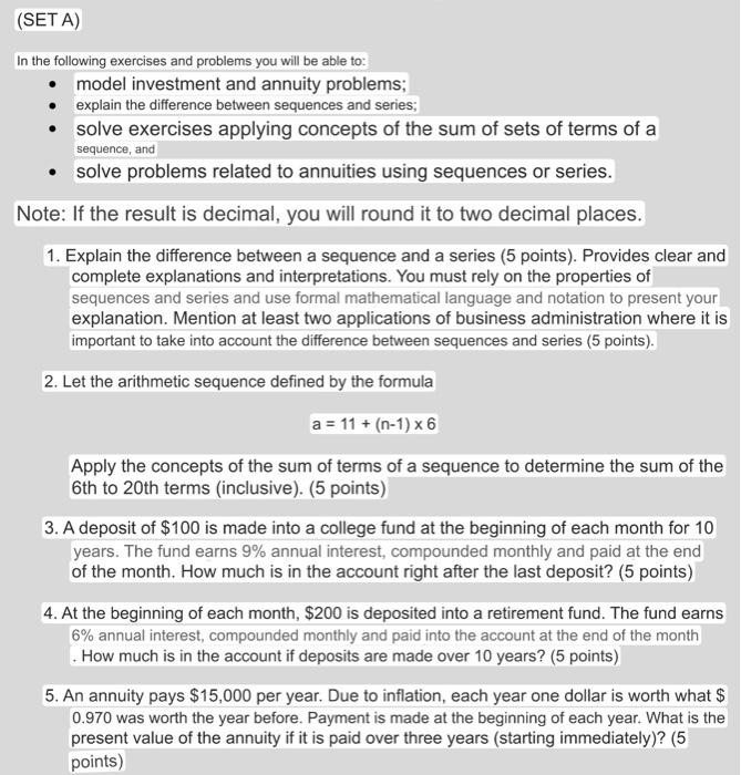 Solved the following exercises and problems you will be able | Chegg.com