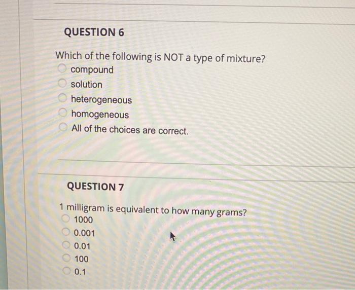 Solved QUESTION 6 Which of the following is NOT a type of | Chegg.com