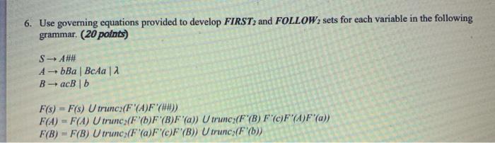Solved 6. Use governing equations provided to develop FIRST, | Chegg.com