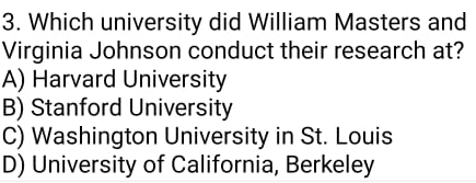 Solved Which university did William Masters and Virginia | Chegg.com