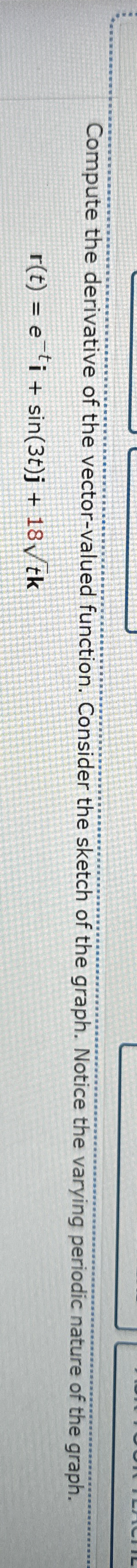 Solved Compute the derivative of the vector-valued function. | Chegg.com