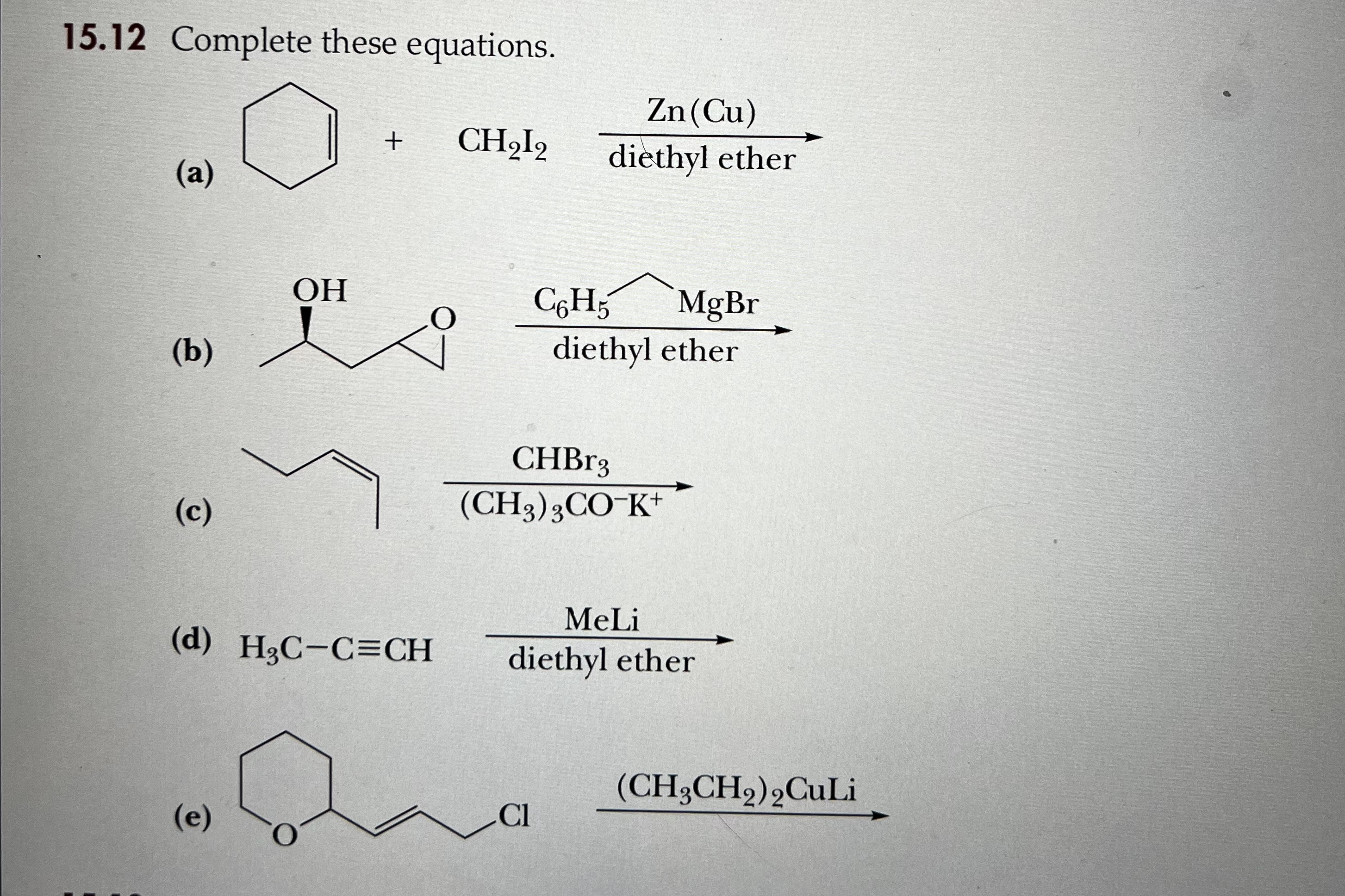 Solved 15.12 ﻿Complete these equations.Please show the steps | Chegg.com