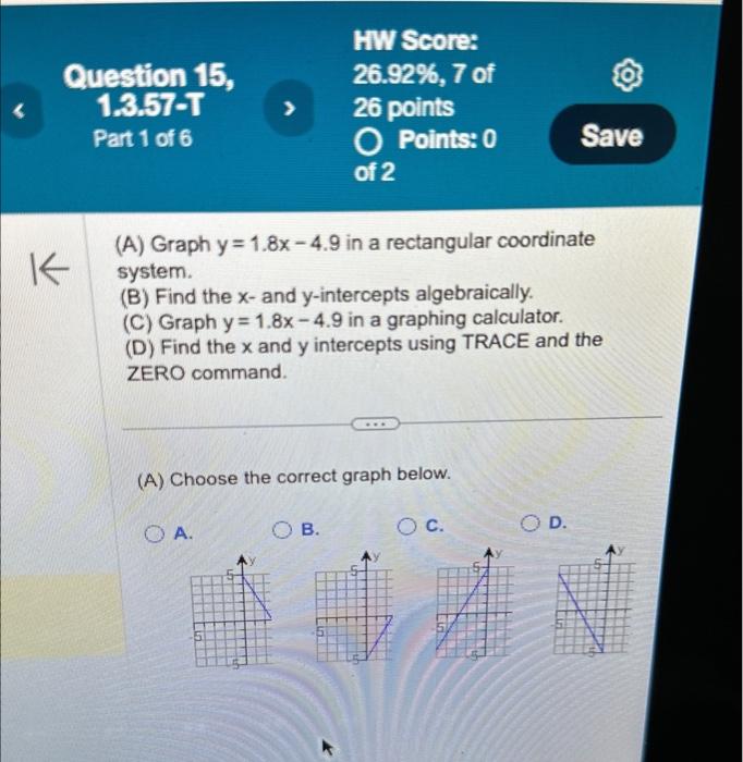 solved-a-graph-y-1-8x-4-9-in-a-rectangular-coordinate-chegg